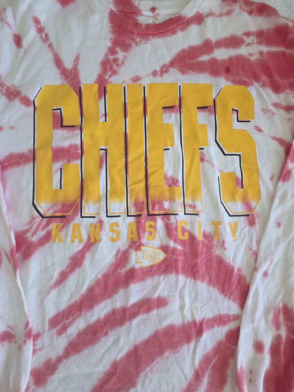 NWOT Junk Food NFL Kansas City Chiefs Tie Dye Long Sleeve Shirt  L  Unisex - Picture 2 of 5